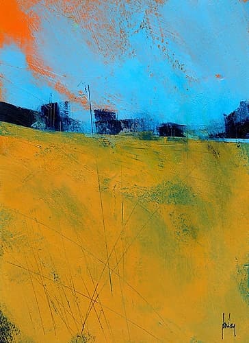 Tiny Orange Sun Art Print by Ann Bailey