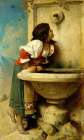Roman Girl at a Fountain, 1875 Art Print