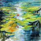 Waterlilies Glisten Art Print by Anne Doyle