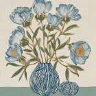 Cerulean Motif Vase Art Print by Paula Freeman