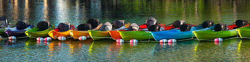 Colorful Canoes in Hawaii Art Print