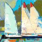 Four Sailboats Art Print