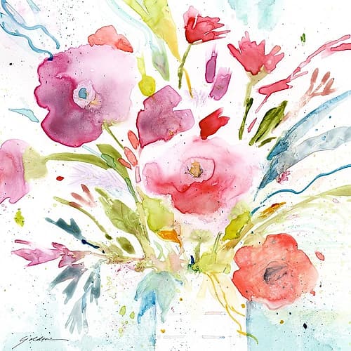 Bouquet with Magenta Art Print