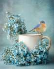 Sweet Cup of Tea Bluebird Art Print