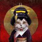 Kyoto Kitty Art Print