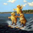 Water Ski Chicks Art Print