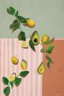 Avocado and Lemons Art Print