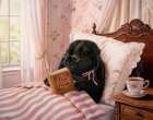 Burrowed in a Book Art Print