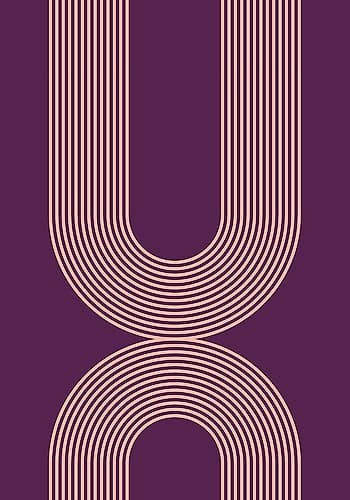 Mid Century in Pink and Purple Art Print