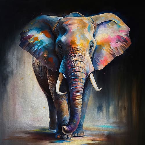 Colorful Elephant Art Print by Incado