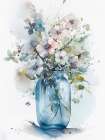 Pale Blue Bouquet Art Print