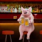 Beer Hog Art Print