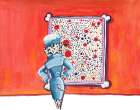 Miss Indognito Does Pointillism Art Print
