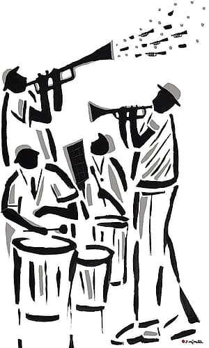 Confetti Brass Figurative Print