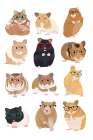 Hamsters Wearing Glasses Art Print