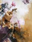 Gold on Purple Couture Art Print by Design Fabrikken