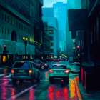 Post Street at Night Art Print