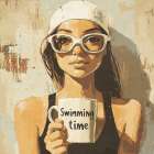 Swimming Mug Art Print