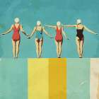 Four Figures on The Pool Art Print