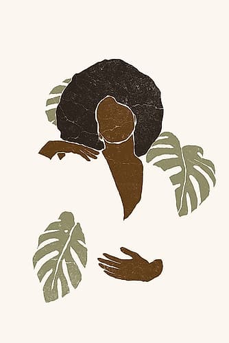 Boho Monstera Leaves II Tropical Print