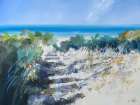 Beach Steps, Robe Art Print