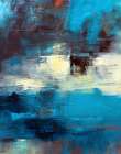 Abstract Blue Orange Modern Print