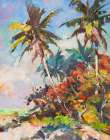 Red Palms Art Print