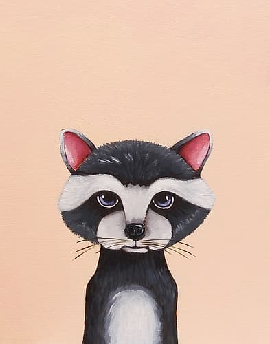 Baby Raccoon Art Print by Monica Stewart