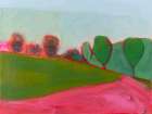 Field and Forest With Pink Art Print