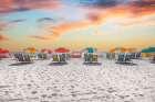 Striped Beach Chairs, South Beach Miami I Art Print