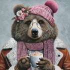 Pumpkin Spice Bear Art Print