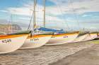 Boats Lined Up In The Azores Art Print