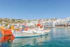 Waterfront of Mykonos, Greece Art Print