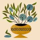 Bouquet In Gold Vase Art Print