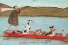 Woofing Along The River Art Deco Print