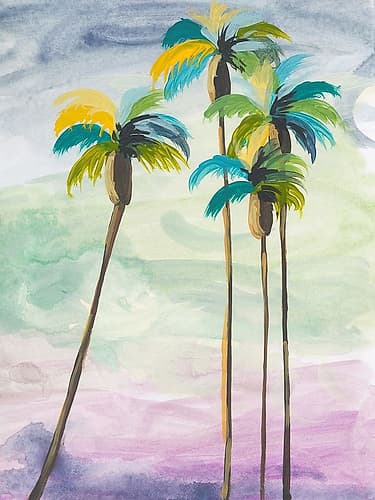 Four Palms No. 2 Landscape Print