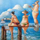 Tea Break On The Jetty Art Print