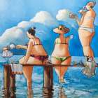 Tea Break on the Jetty Art Print