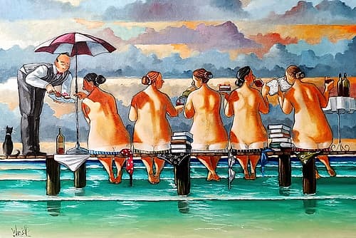 The Book Club Art Print by Ronald West