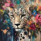 Cheetah and Flowers Art Print