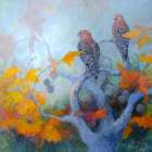 Red-shouldered Hawk Pair Art Print