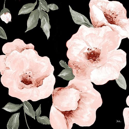 Dusty Rose on Black II Art Print