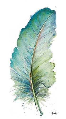 White Watercolor Feather VI Art Print