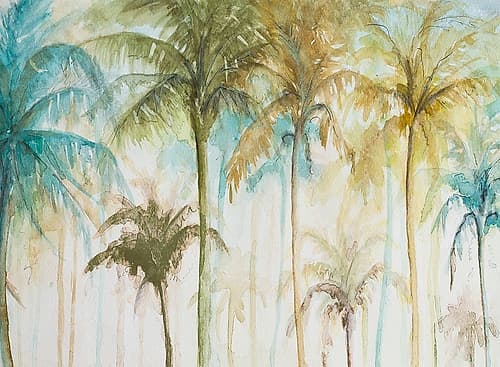 Watercolor Palms Tropical Print