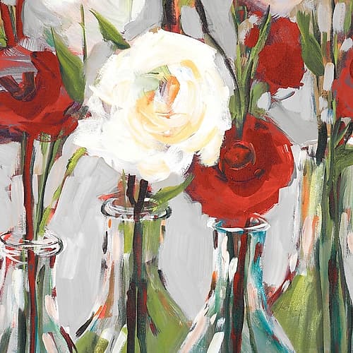 Red Romantic Blossoms II Art Print