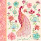 Pink Medallion Peacock I Art Print