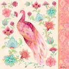 Pink Medallion Peacock II Art Print