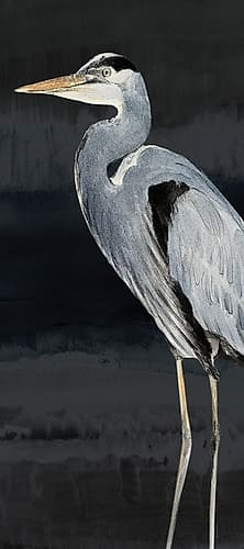 Heron on Black I Art Print