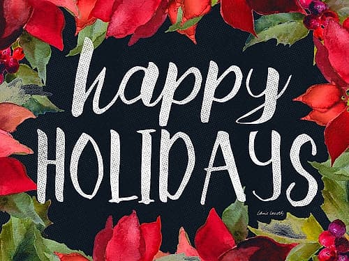 Poinsettias and Greetings II Art Print