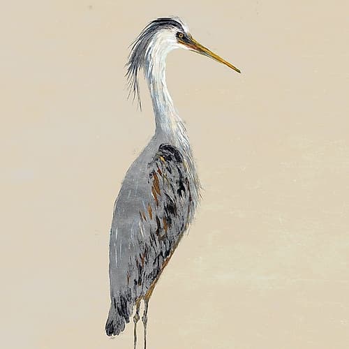 Heron on Tan I Art Print
